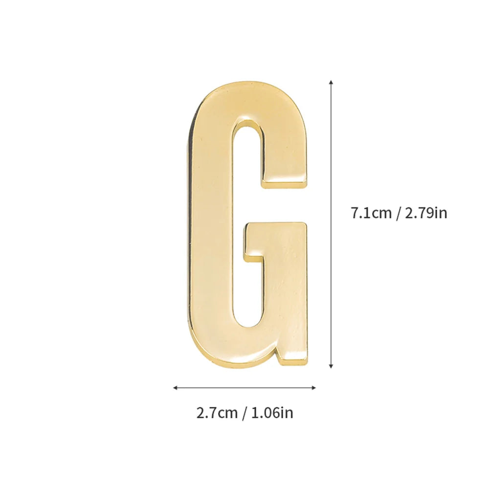 1 pièce en métal auto-adhésive Numéro de maison, lettres de l'alphabet anglais pour plaque de porte d'appartement, autocollants de numéro de boîte aux lettres de table 7*3cm