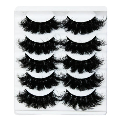 Thick Dramatic Faux Mink Eyelashes | 5 Pairs of Fluffy 3D Lashes for Dramatic Volume