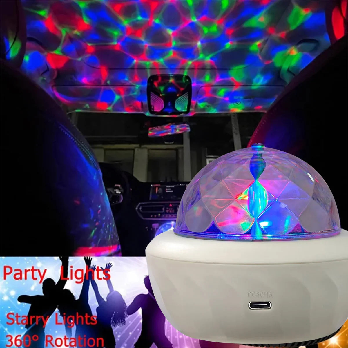USB RGB Starry Night Sky Projector | Rotating Moon Stars Room Decor Lamp