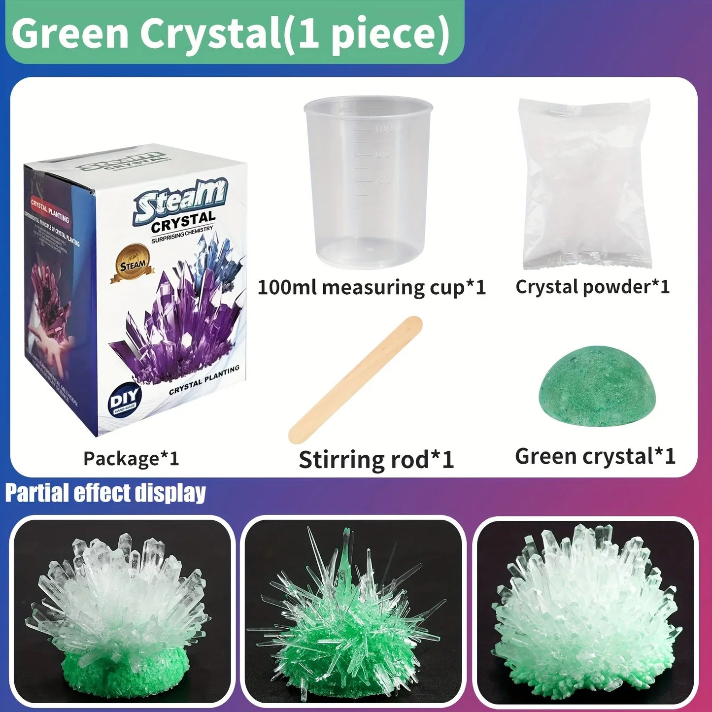 Crystal Growing Science Kit | DIY Educational STEM Toy for Kids