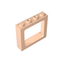 Gobricks Window 1 x 4 x 3 Train with Shutter Holes and Solid Studs on Ends | Compatible Building Block