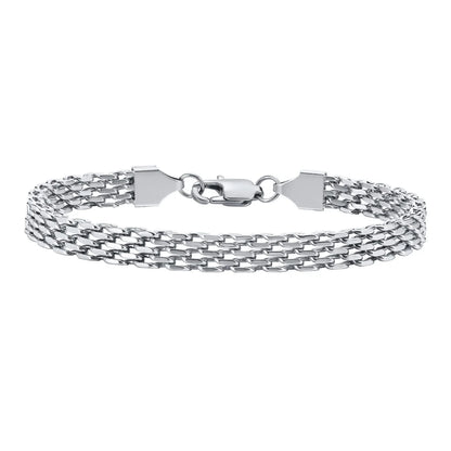 Stainless Steel Mesh Link Chain Bracelet | Unisex Italian Chain Jewelry Gift