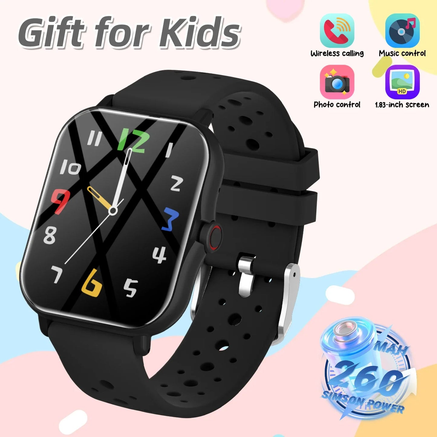 2026 Smartwatch with 1.83-Inch Screen | Bluetooth Call Fitness Tracker for Kids and Adults