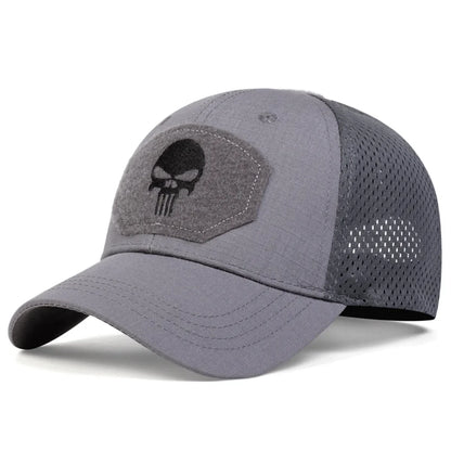 Unisex Skull Baseball Cap | Breathable Mesh Snapback for Outdoor Adventures
