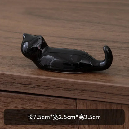 Support de Baguettes en Céramique Style Japonais avec Motif de Chat Mignon, Repose-Baguettes, Porte-Baguettes, Vaisselle, Support de Cuillère