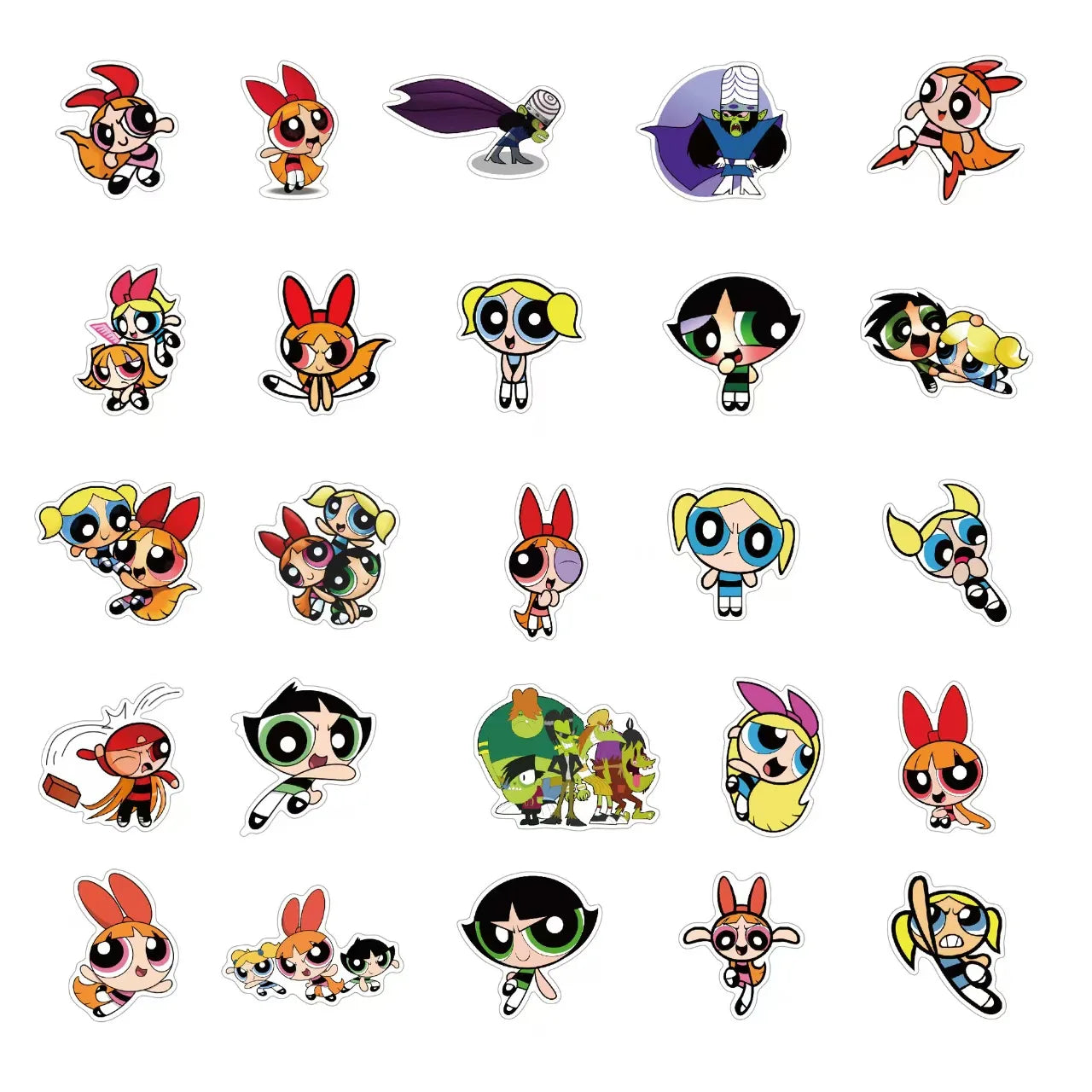 50 PCS Powerpuff Girls Graffiti Waterproof Sticker Set | Luggage, Laptop, Helmet Decor