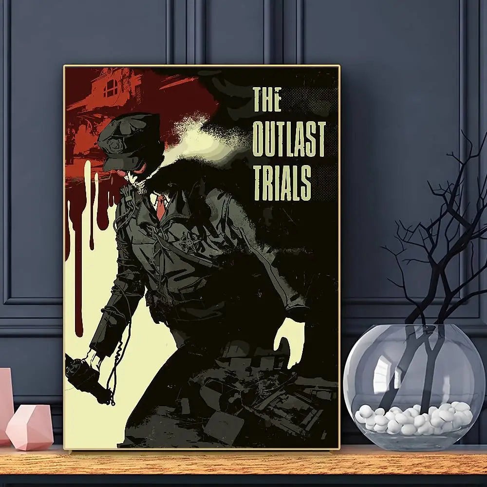 JUEGO The Outlast T-Trials Póster HD Arte Adhesivo de Pared Impermeable Decoración para el Hogar Sala de Estar Bar