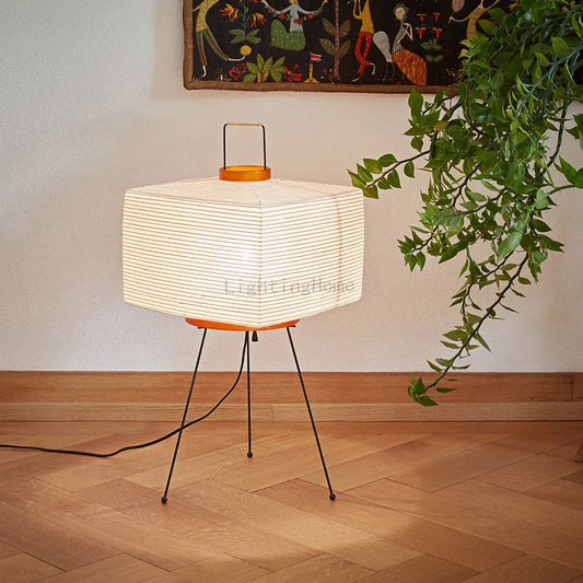 Lámpara de pie de trípode creativa japonesa, diseñador de estilo Wabi-sabi, luces de pie de papel de arroz para dormitorio, decoración de iluminación para el hogar y el hotel