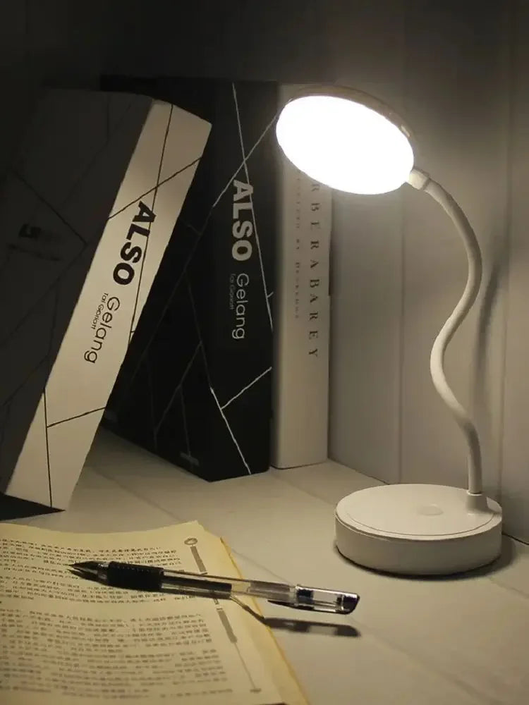 Portable LED Desk Lamp USB Battery Table Light 3-Color Stepless Dimming Eye Care