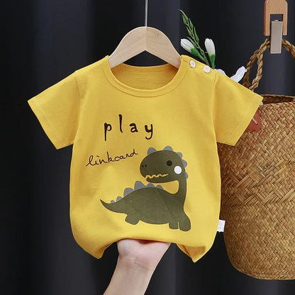 Kids Cartoon Cotton T-Shirt – Soft Summer Tee for Babies and Toddlers, Unisex Casual Top