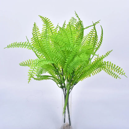 Planta artificial pequeña, helecho de Boston, hierba verde, decoración del hogar, hojas falsas, follaje, decoración de jardín, fiesta, bodas