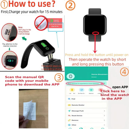 Y68 Smart Watch | Fitness Tracker with Heart Rate Monitor for Android iOS