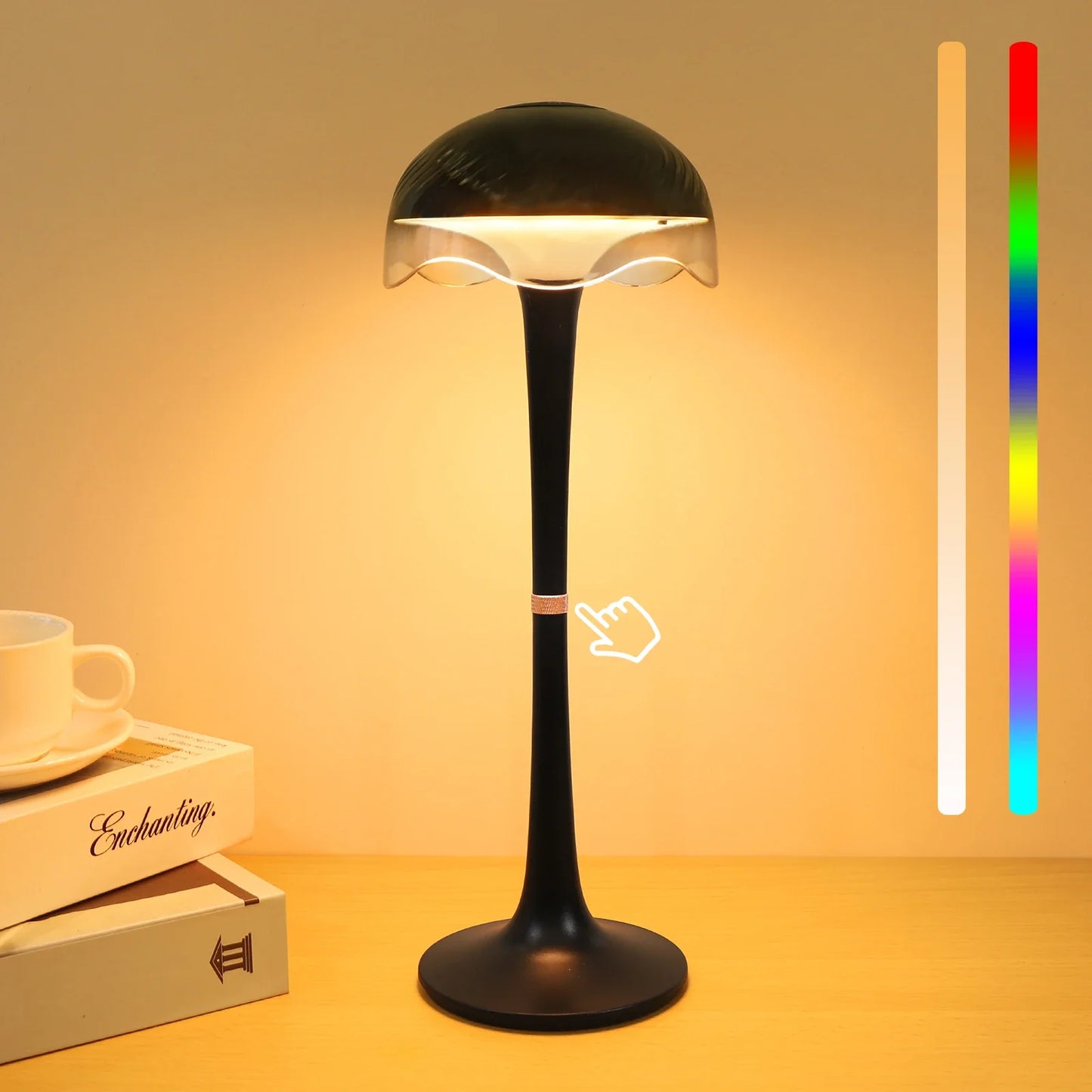 RGB Touch Desk Lamp Rechargeable Eye Care Bedside Night Light for Bedroom