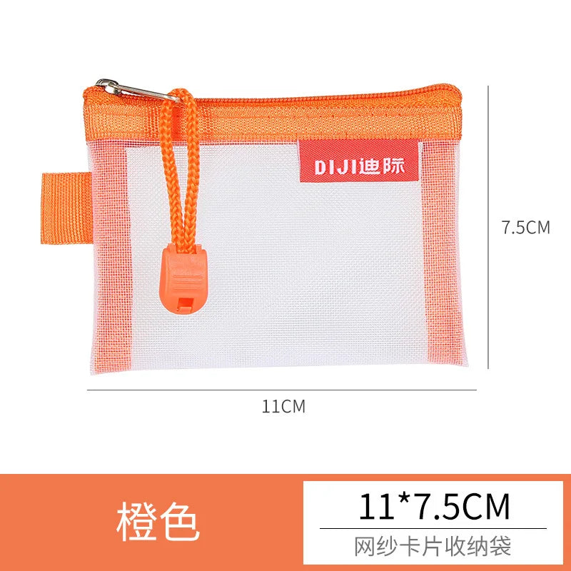 Mini Mesh Zipper Card Pouch | Transparent ID and Credit Card Storage Bag