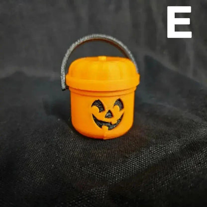 Pumpkin Lantern Bucket Mini Halloween Nostalgia Bucket Candy Jar Trick or Treat Basket Halloween Small Candy Bucket orang