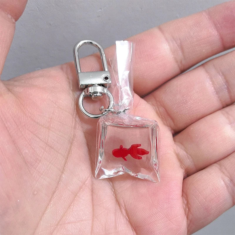 Creative Simulation Goldfish Keychain | Transparent Carp Pendant for Backpack