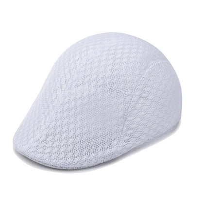 Breathable Mesh Beret Hat for Summer | Unisex Newsboy Flat Cap
