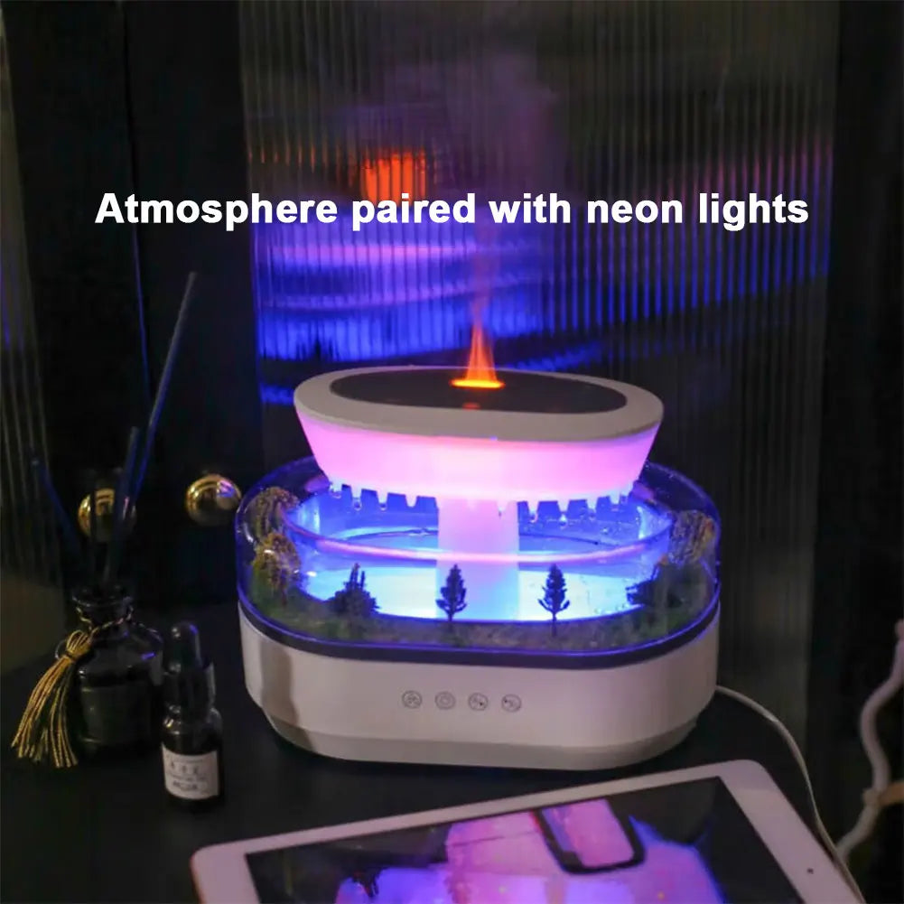 Cloud Rain Humidifier Rainfall Aromatherapy Diffuser with 7 Color Light for Home