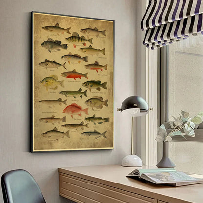 ACE Fishing Fish Sea Poster Mural Affiches et Posters Maison Salon Chambre Décoration Art Bar Café Tableau sans Cadre Affiche