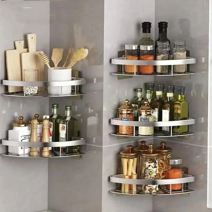 Stainless Steel Tension Shower Caddy Corner Shelf Bathroom Organizer Storage