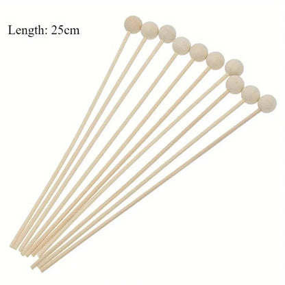 30Pcs Wood Bead Aroma Diffuser Sticks | Natural Rattan Reed Sticks for Home Fragrance