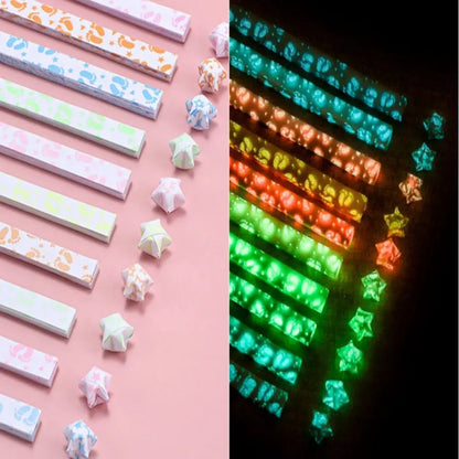 210 Sheets Luminous Origami Stars Paper | 10 Colors Glow in the Dark Lucky Star Strips for DIY Craft