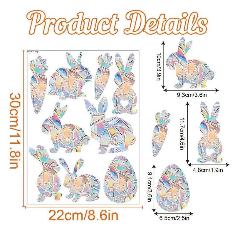Rainbow Suncatcher Window Stickers | PVC Cat Butterfly Prism Glass Decal