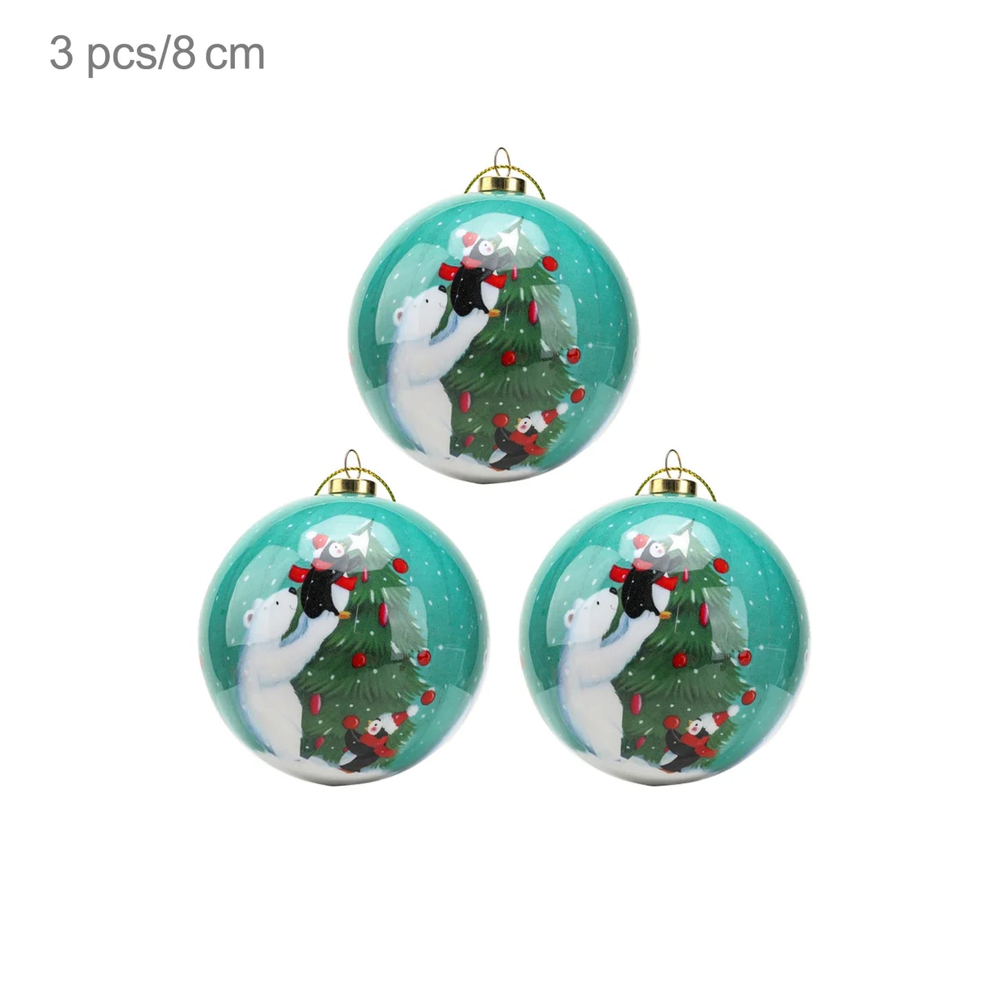 3 boules de Noël 8cm Cadeaux Originaux Décoration de Noël 2024 Décorations de Sapin de Noël Cadeau Pendentifs Boules