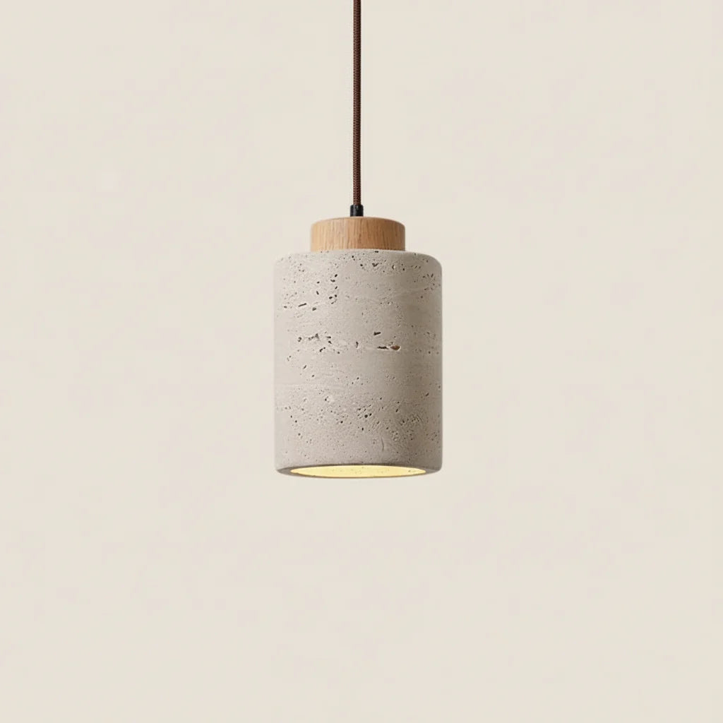 Japanese Wabi Sabi Stone Pendant Light – Modern Bedside Hanging Lamp for Bedroom