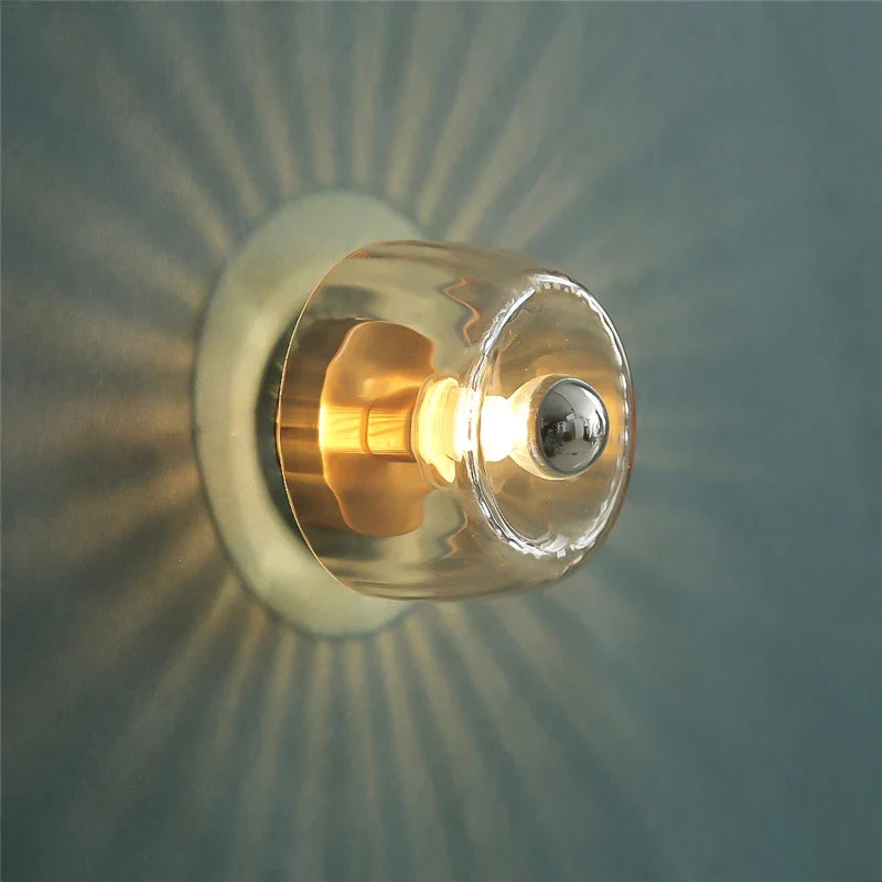 LED Bauhaus Glass Wall Lamp Nordic Retro Modern Living Room Hallway Light