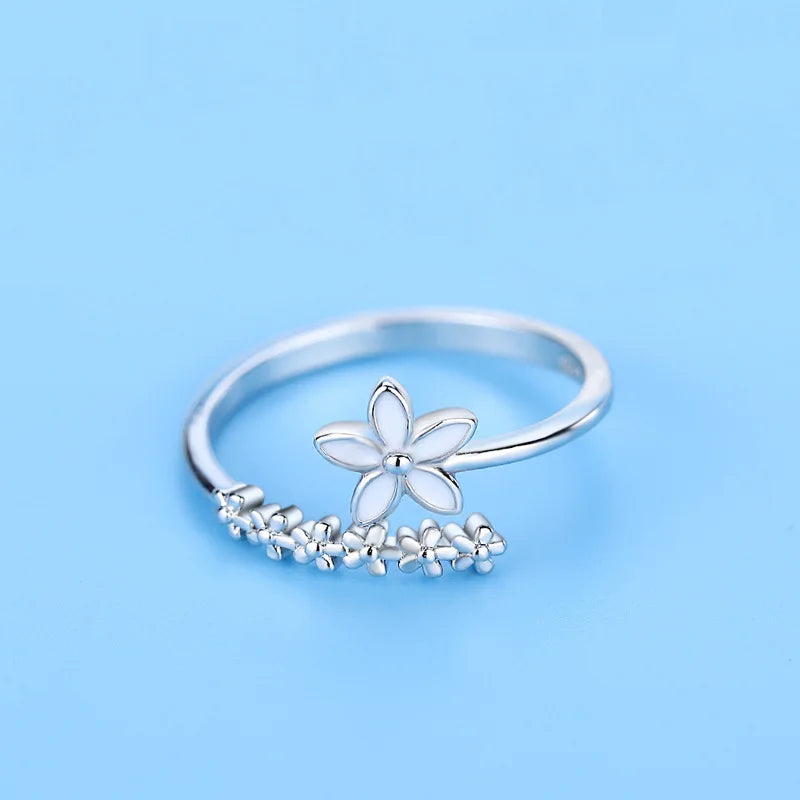 925 Sterling Silver Zircon Adjustable Ring | Women's Cocktail Jewelry