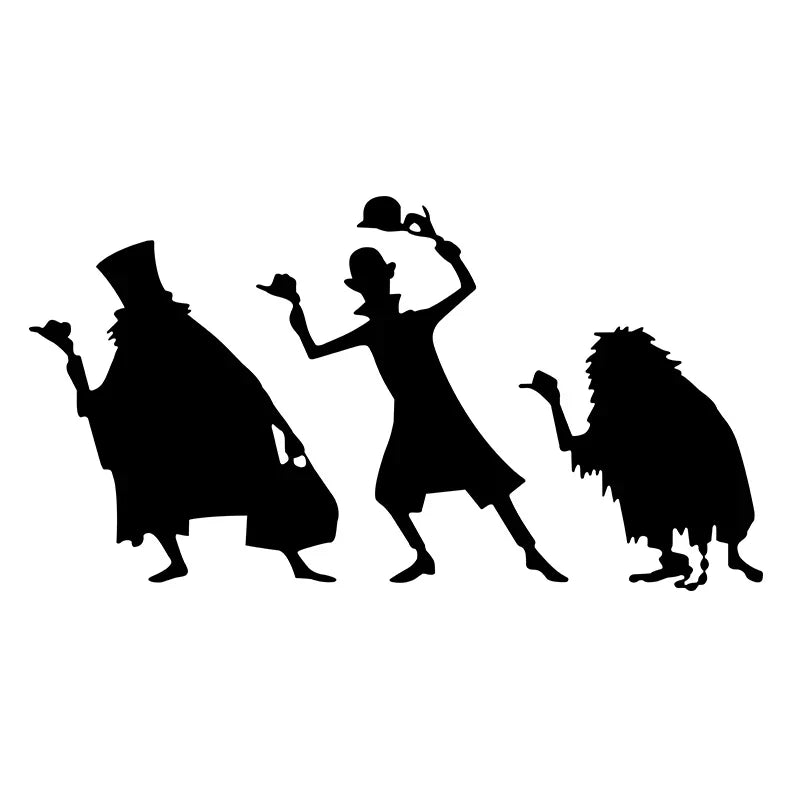 Cartoon Hitchhiking Ghosts Vinyl Sticker | Car Window Decoration