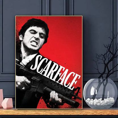 Affiche de film S-ScarfaceS HD Art Adhésif Mural Imperméable Décoration Maison Salon Bar