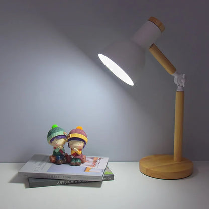 Nordic Wood Table Lamp Eye Care E27 Desk Light Adjustable Bedside Reading Lamp