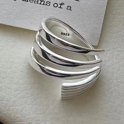 PANJBJ Real 925 Sterling Silver Retro Round Ring | Vintage Fine Jewelry for Women