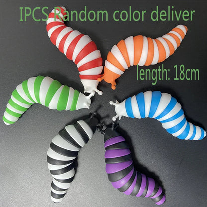 Colorful 3D Slug Fidget Toy | Articulated Sensory Stress Relief for All Ages