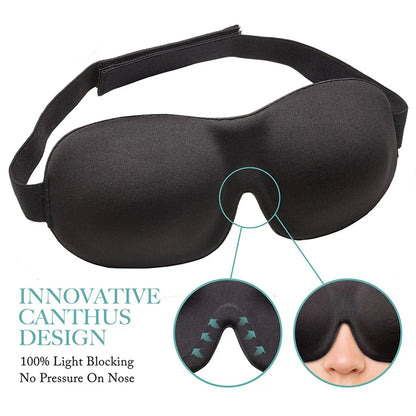 3D Breathable Sleep Mask | Light Blocking Eye Cover for Travel