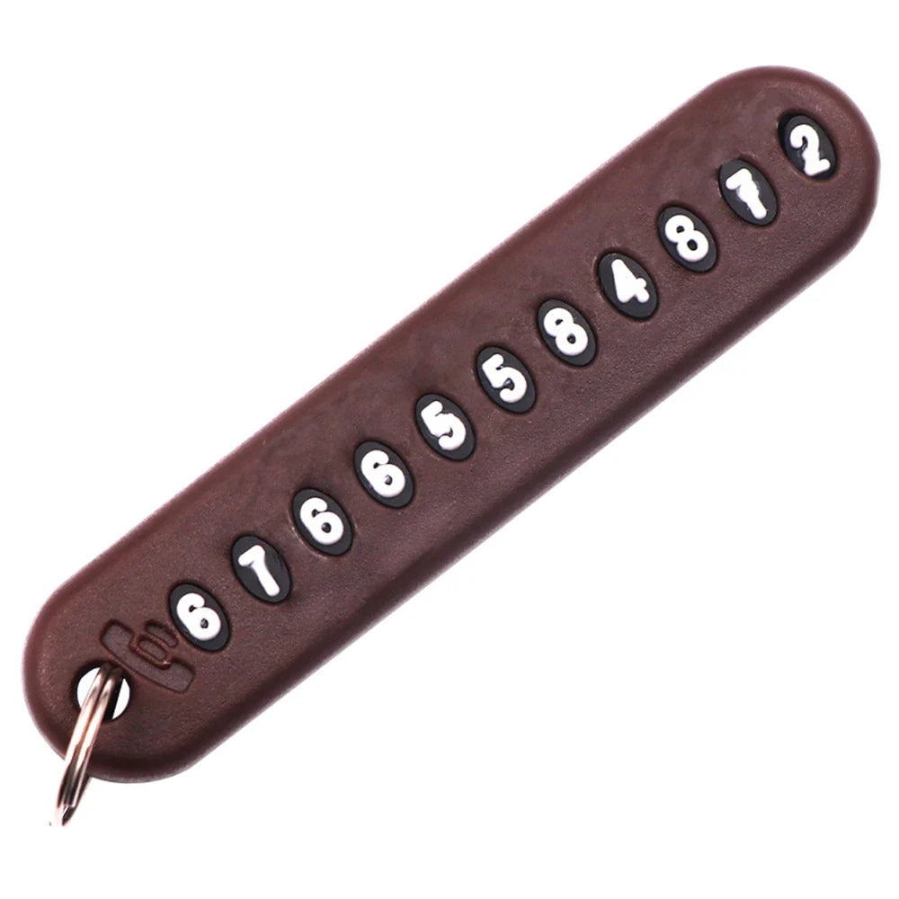 Car Phone Number Keychain | Anti-Lost Key Ring with Number Plate