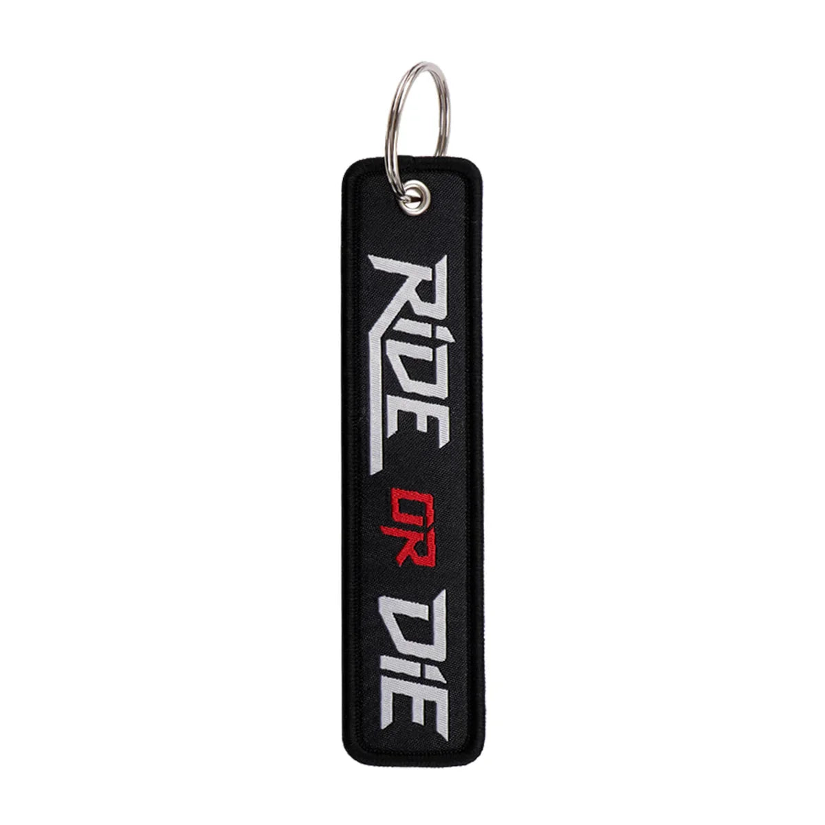 No Risk No Fun Embroidery Keychain | Motorcycle Key Fob Gift