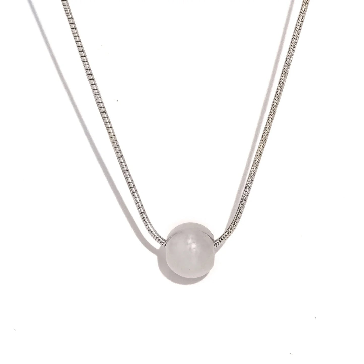 Minimalist Round Bead Necklace | Stainless Steel Handmade Chain for Women