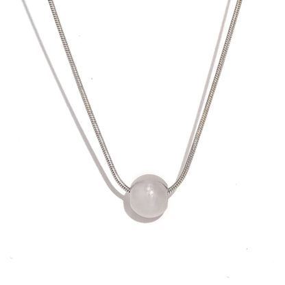 Minimalism Stainless Steel Round Bead Necklace | Handmade Chain Collar Jewelry for Women