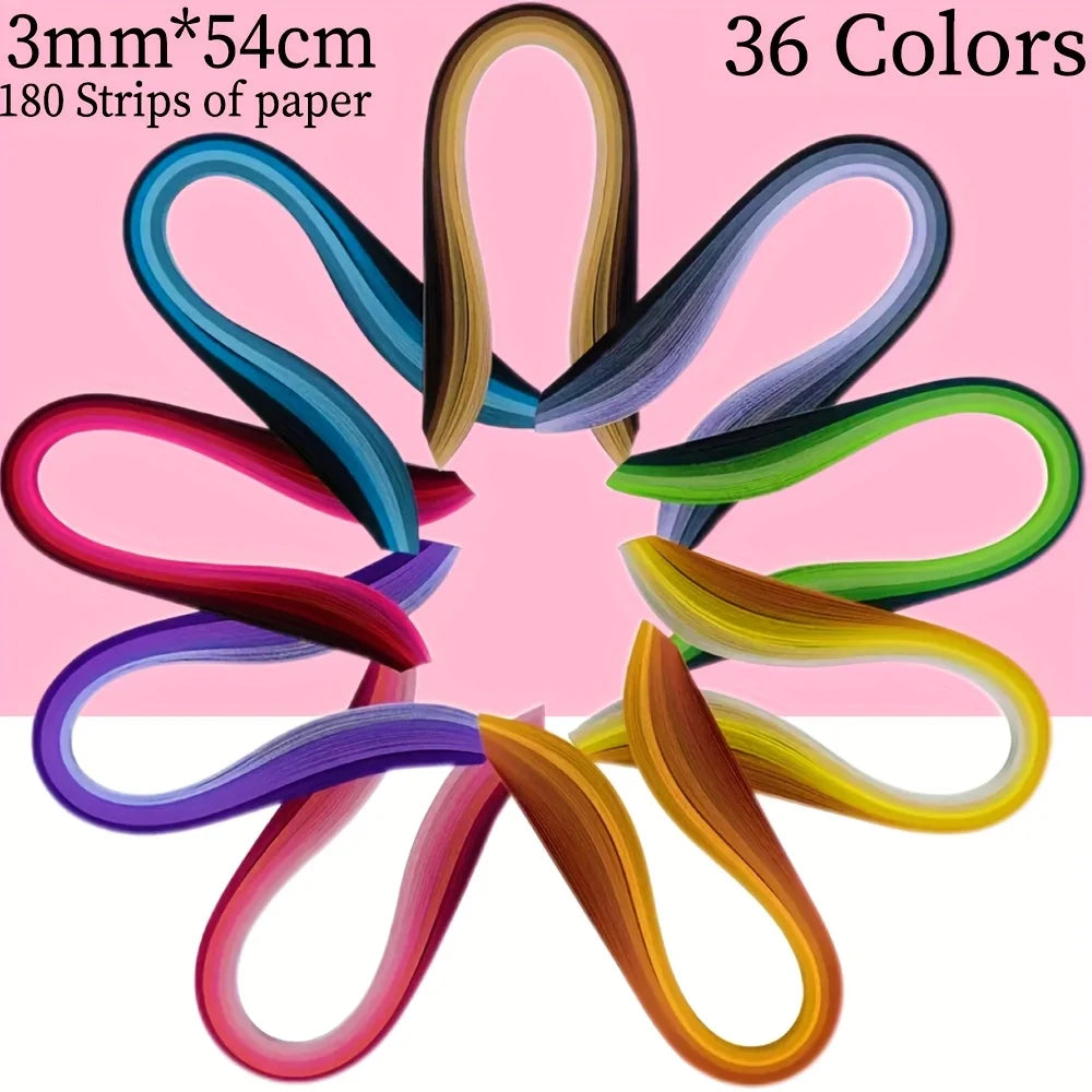 36 Colors Paper Strips Set | Rainbow Craft Paper for DIY Art Projects