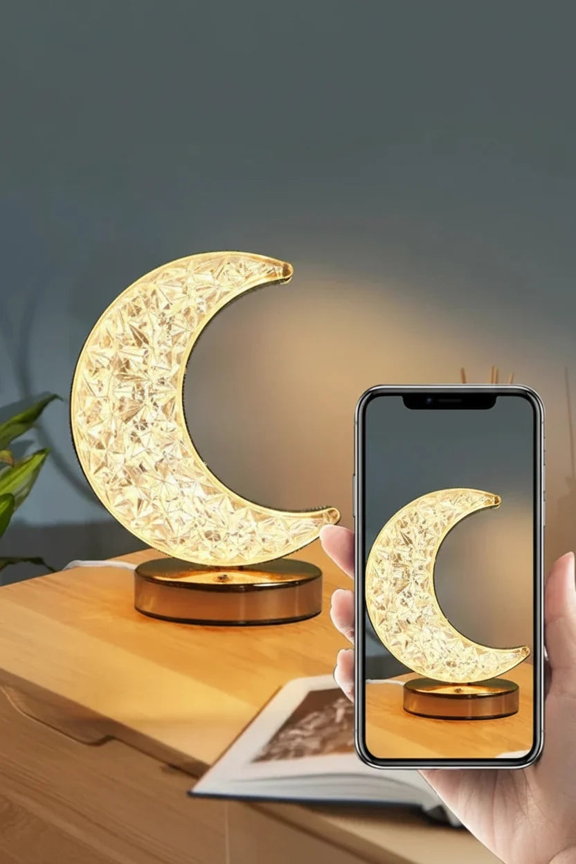 Crystal Touch LED Night Light – USB Dimmable Moon Lamp for Bedroom & Girls Room