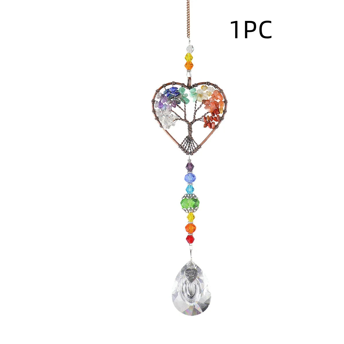 Attrape-soleil en cristal Arbre de Vie pour fenêtres, décorations à suspendre avec prismes pour la maison, l'intérieur, l'extérieur, la voiture, créant des arcs-en-ciel