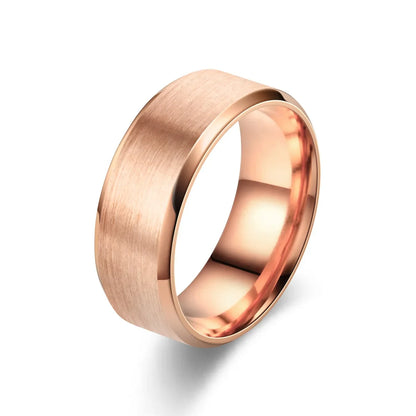 Classic 8mm Tungsten Surface Brushed Stainless Steel Ring