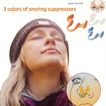 Lot de 3 écarteurs nasaux en silicone pour le sommeil | Aide naturelle anti-ronflement pour un meilleur sommeil