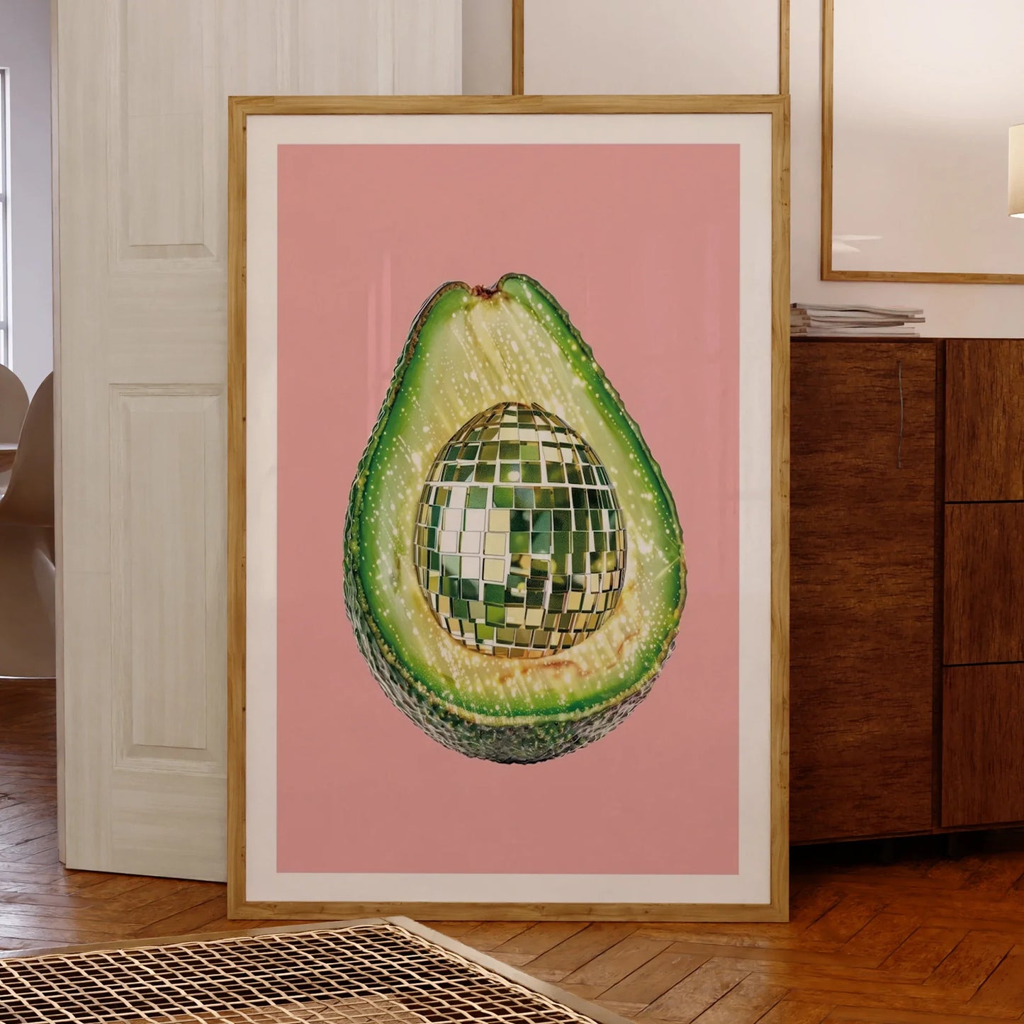Peinture sur toile murale avocat boule disco Affiches photos pour salon chambre d'enfant Décoration intérieure