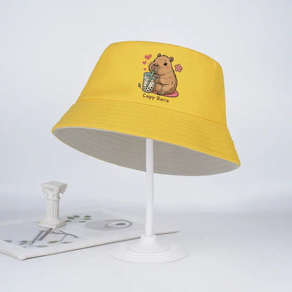 Kids Capybara Fisherman Hat | Cute Cartoon Sun Hat for Toddlers