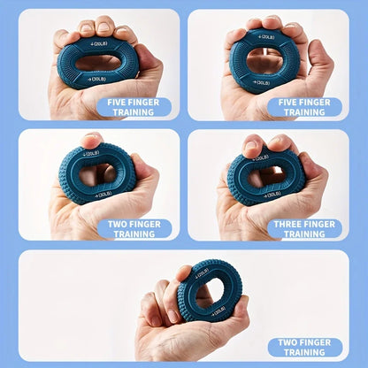 Silicone Hand Grip Ring for Strength Training | Adjustable 20-80LB Carpal Expander