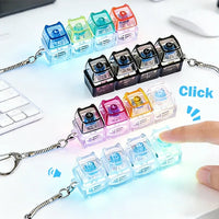 LED Light Up Keychain Keyboard Fidget Toy | Clickable Stress Relief Keychain